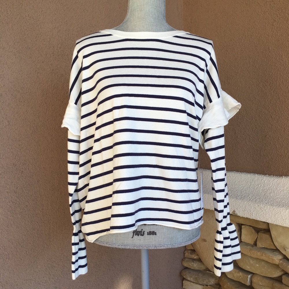 Designer Honey Punch White/Black stripe sweater